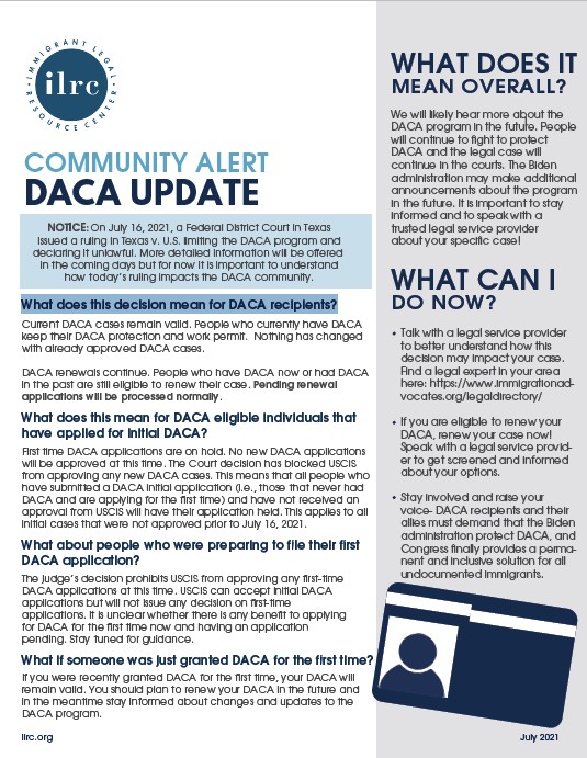 Information about DACA Undocumented Community Center (UCC) Cañada